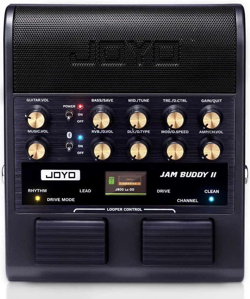 JOYO 10W Portable Electric Guitar Amp Multi-Effects Pedal Combo Amplifier with Footswitch,14 Amp Models,3-Band EQ,36 Drum Patterns & Looper,OTG Recording,Bluetooth for Practice(JAM Buddy II, Black) - Image 1